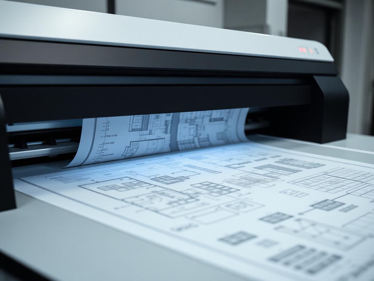 Plotter imprimiendo planos